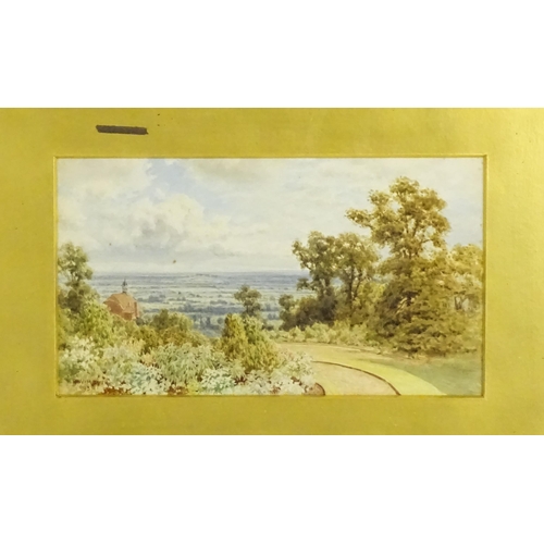 1825 - Henry Bowser Wimbush (1861-1943), Watercolour, View from Terrace - Harrow, An English country landsc... 