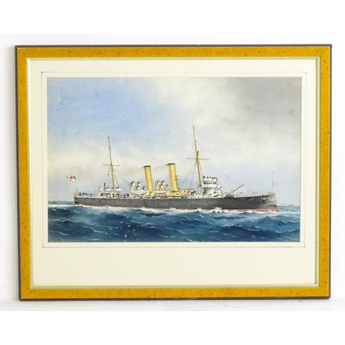 1826 - William MacKenzie Thomson (1840-1905), Watercolour, HMS Andromache, Steam ship / frigate of the Roya... 