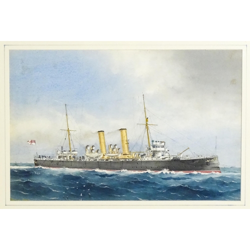 1826 - William MacKenzie Thomson (1840-1905), Watercolour, HMS Andromache, Steam ship / frigate of the Roya... 