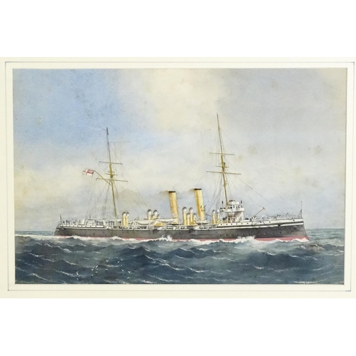 1827 - William MacKenzie Thomson (1840-1905), Watercolour, HMS Patroclus, Steam ship / ocena liner. Signed ... 