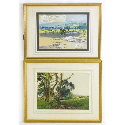 1829 - William Hoggatt (1880-1961), Watercolours, Two landscape scenes, one depicting an Isle of Man landsc... 