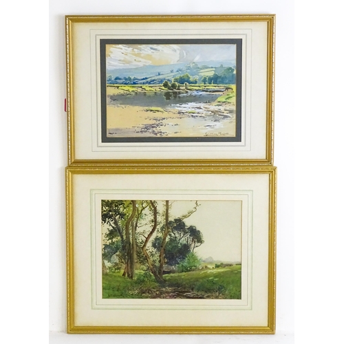 1829 - William Hoggatt (1880-1961), Watercolours, Two landscape scenes, one depicting an Isle of Man landsc... 