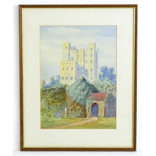 1823 - 19th century, Watercolour and gouache, Rochester Castle. Titled and dated 1870 lower right. Approx. ... 