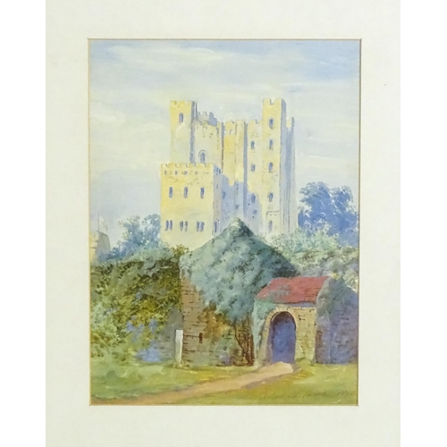 1823 - 19th century, Watercolour and gouache, Rochester Castle. Titled and dated 1870 lower right. Approx. ... 