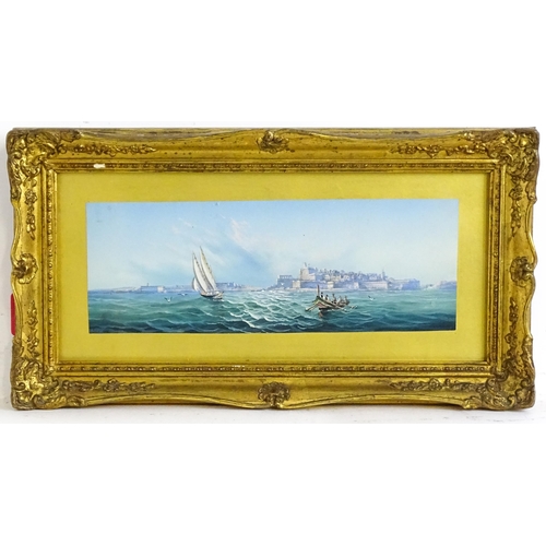 1846 - Manner of Luigi Maria Galea, Maltese School, Watercolour and gouache, A pair, the Grand Harbour with... 