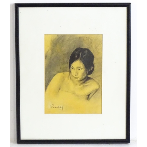 1898 - Isobel Peachey, 21st century, Charcoal on paper, Jocelyn, A portrait of a young lady. Signed lower l... 