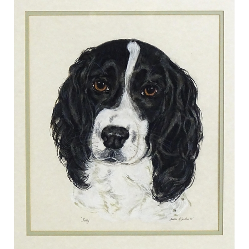 1900 - Teresa M. Goodburn, 20th century, Pastel, A portrait of a Springer Spaniel dog, titled Sally. Signed... 