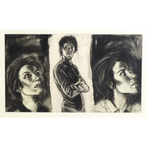 1905 - John Tatchell Freeman (b. 1958), Charcoal on paper, Three portrait studies of Vivian Durante
Signed ... 