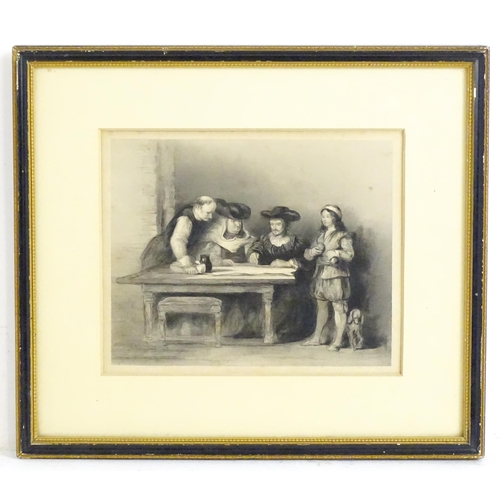 1926 - After Sir David Wilkie (1785-1841), 19th century, Lithograph, Columbus at the Convent of La Rabida. ... 