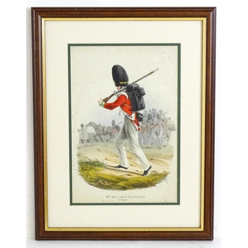 1928 - After Edward Hull (1810-1877), 19th century, Lithograph, The 87th Royal Irish Fusiliers, A Private. ... 