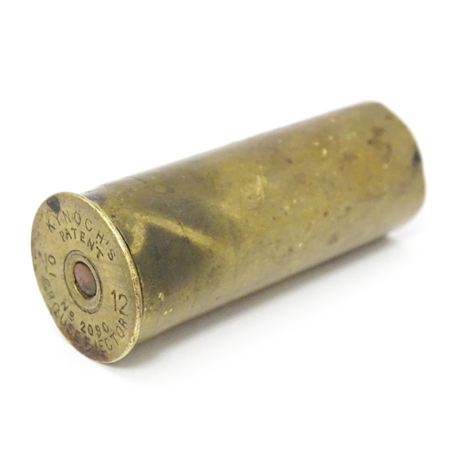 A vesta case converted from a brass shotgun cartridge case, with headstamp:  'Kynoch's Patent No 12 