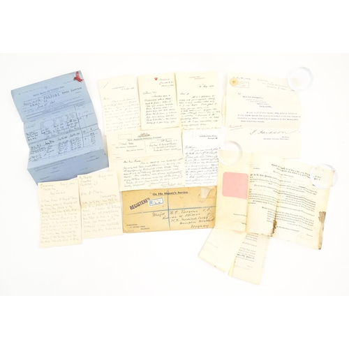 1998 - Militaria: a quantity of ephemera relating to Lieutenant-Colonel Henry 'Harry' Compton Parsons MD, N... 