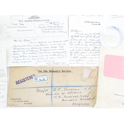 1998 - Militaria: a quantity of ephemera relating to Lieutenant-Colonel Henry 'Harry' Compton Parsons MD, N... 