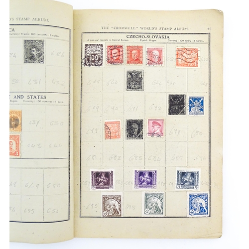 2000 - A 'Cromwell World's Stamp Album', containing a quantity of British and worldwide postage stamps, tog... 