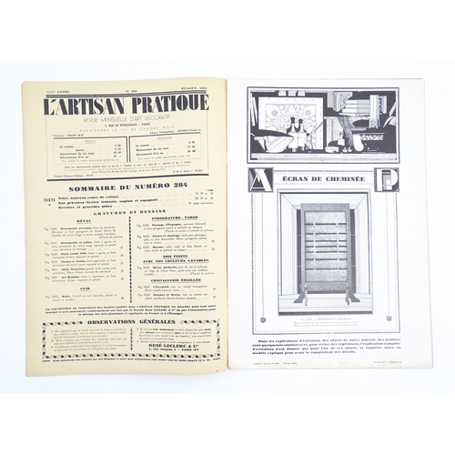 2004 - Twelve 1933 editions of the French decorative arts magazine L'Artisan Pratique, many with supplement... 