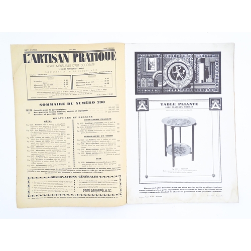 2004 - Twelve 1933 editions of the French decorative arts magazine L'Artisan Pratique, many with supplement... 