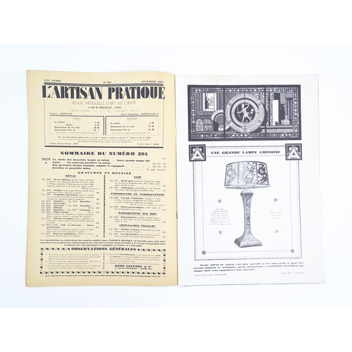 2004 - Twelve 1933 editions of the French decorative arts magazine L'Artisan Pratique, many with supplement... 