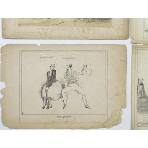 1975 - After John Doyle - Also known as HB (1797-1868), Six lithographs, Depicting political / satirical ca... 