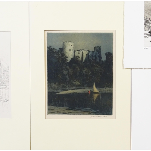 1976 - Four assorted 20th century prints comprising a colour aquatint titled Reflecting Sail by Joseph Kirk... 