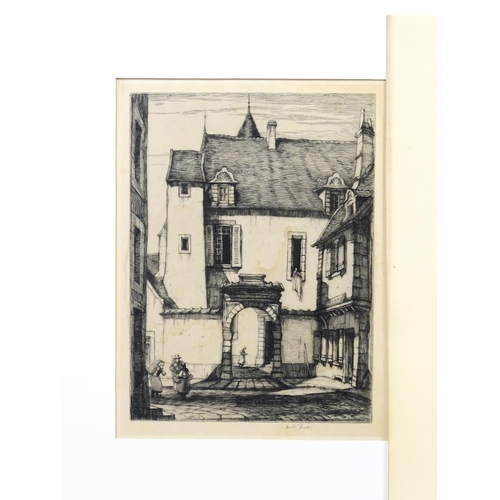 1977 - Four 19th century and later etchings comprising The Billet-Doux by William F. Harber (1848-1925) sig... 