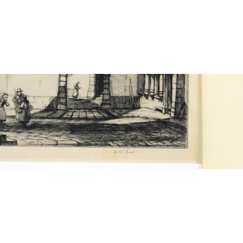 1977 - Four 19th century and later etchings comprising The Billet-Doux by William F. Harber (1848-1925) sig... 