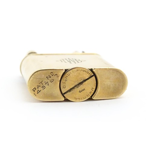 1196 - A Dunhill 9ct gold pocket lighter, stamped underside 'Dunhill Unique Lighter - Pat 143752' and hallm... 