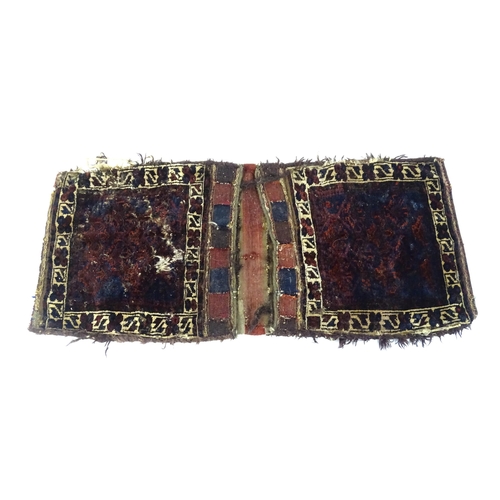 11 - Rug : A woollen saddle bag style rug.  Approx. 46