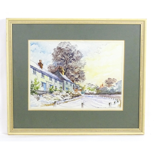 31 - William Porter, 20th century, Watercolour, A winter village scene. Signed and dated (19)79 lower rig... 