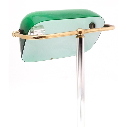 37 - A banker's table lamp with green glass shade