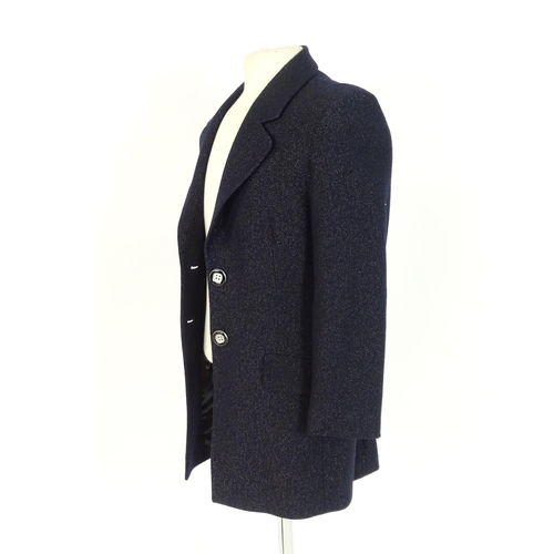 87 - Vintage fashion / clothing: A Jaeger wool evening jacket in navy, bust measures 34