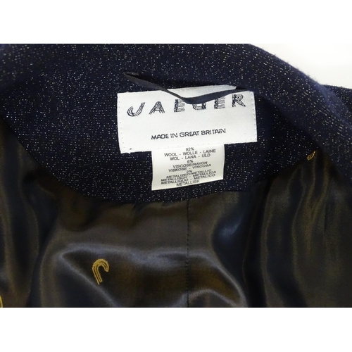 87 - Vintage fashion / clothing: A Jaeger wool evening jacket in navy, bust measures 34