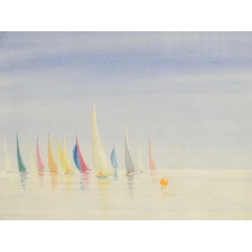 104 - Nigel J. Greaves, 20thC, Pastel on paper, Out in Front, Yachts /  boats racing. Signed lower left an... 