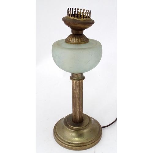 110 - A table lamp formed as an oil lamp. Approx. 18