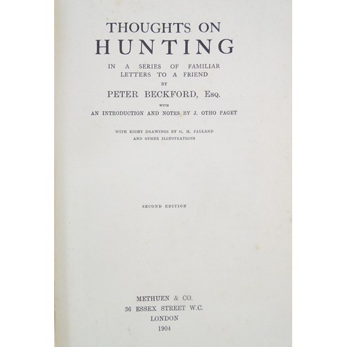 114 - Books: Five books on the subject of hunting, comprising Hunting on Foot with some Yorkshire Packs, B... 