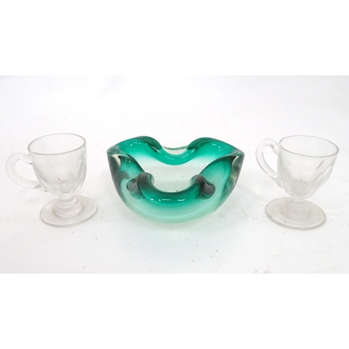 348 - Three items of glass comprising two glasses and a bowl (3)