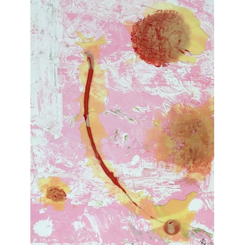 28 - Bryony Leatherbarrow, 21st century, Mixed media on canvas, In The Pink. Signed and dated (20)05 lowe... 