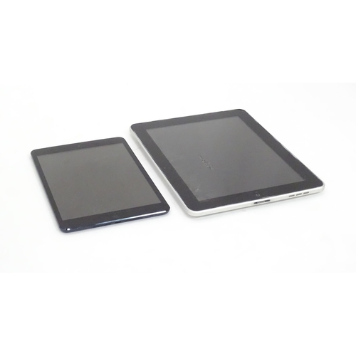 349 - Two Apple iPads to comprising a silver iPad Model A1337 and a black iPad Mini Model A1455 (2)