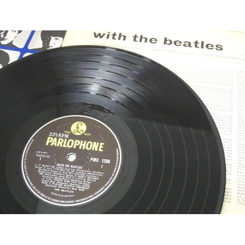 380 - Vinyl records : a quantity of 33rpm LPs, The Beatles , comprising With The Beatles (XEX448 PMC1206 1... 