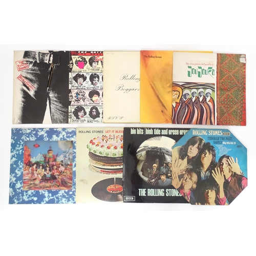 381 - Vinyl records : a quantity of 33rpm LPs, Rolling Stones , comprising Big Hits (High Tide And Green G... 