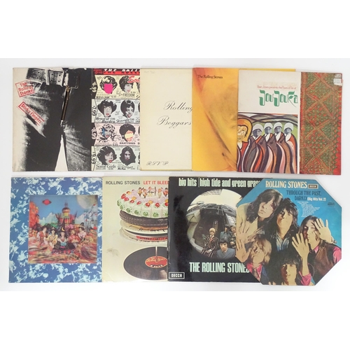 381 - Vinyl records : a quantity of 33rpm LPs, Rolling Stones , comprising Big Hits (High Tide And Green G... 