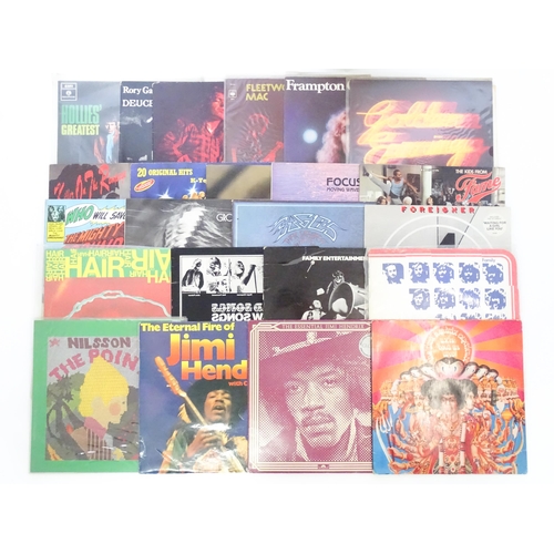 389 - Vinyl records : a quantity of 33rpm LPs, various artists - rock bands of the 60s & 70s, comprising J... 