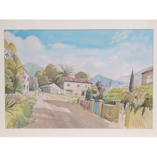 790 - Two watercolours by Lionel Horsnell, to include Water Lane, Sherington and another. Both signed lowe... 