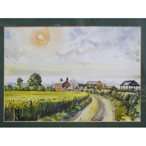 790 - Two watercolours by Lionel Horsnell, to include Water Lane, Sherington and another. Both signed lowe... 