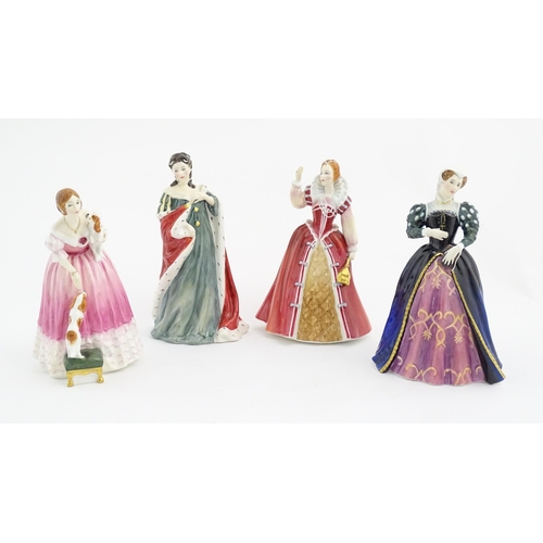 150 - Four Royal Doulton ladies from the Queens of the Realm series comprising Queen Victorian HN3125, Mar... 