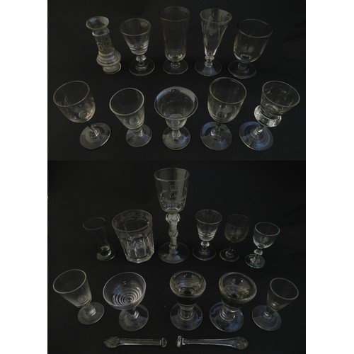 246 - A quantity of Georgian and later glassware to include various drinking glasses, toastmaster glass, p... 