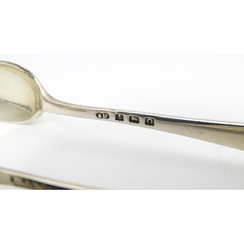 277 - Silver sugar tongs hallmarked Exeter 1833 maker George Turner,  Birmingham 1913 maker William Suckli... 