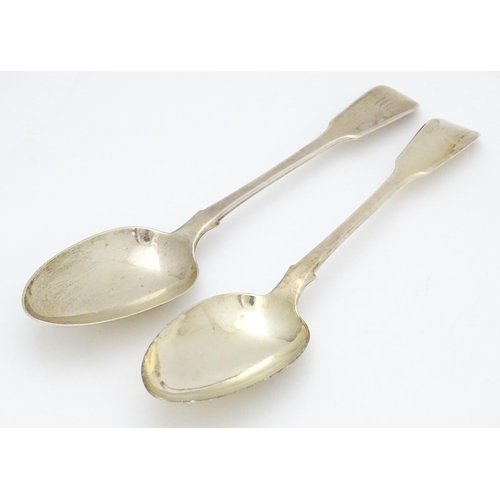 283 - A pair of fiddle pattern tablespoons hallmarked London 1837 maker Benjamin Smith III. Approx 8 3/4