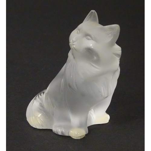 191 - A Lalique model of seated Heggie cat. Approx 3 1/4