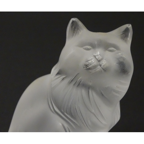 191 - A Lalique model of seated Heggie cat. Approx 3 1/4