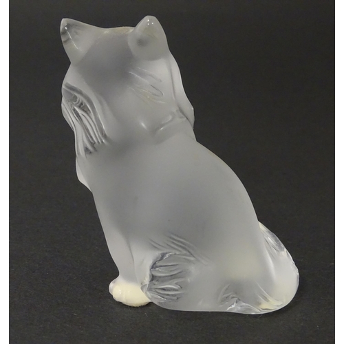 191 - A Lalique model of seated Heggie cat. Approx 3 1/4